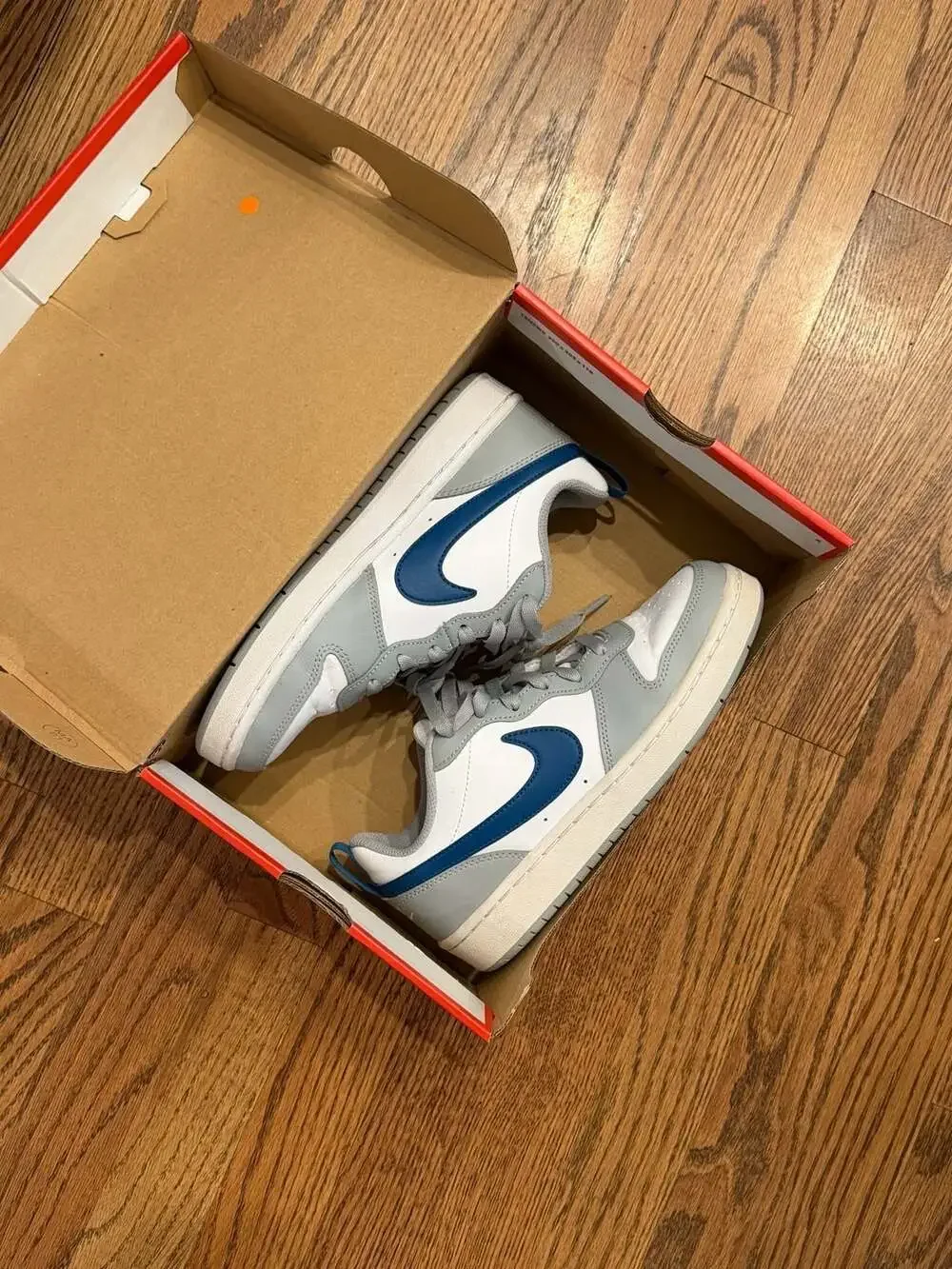 Nike Court Borough Low 2 GS White/Marina-Lt Smoke Grey BQ5448-117 Size 5Y